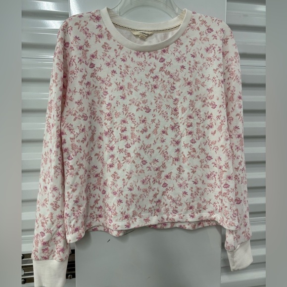 Lucky Brand Tops - Lucky Brand Pink and White Floral Sweatshirt